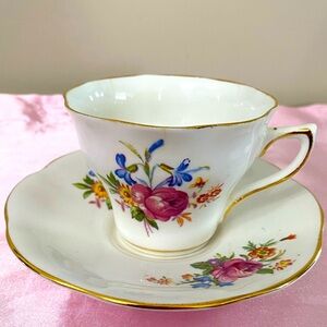 VTG CLARE BONE CHINA TEACUP AND SAUCER